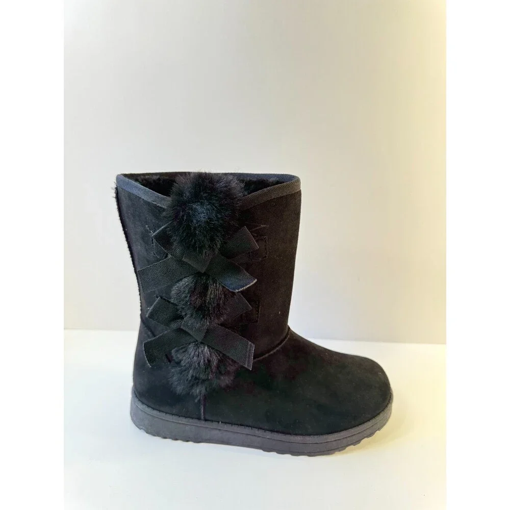 Womens Winter Boots Black Furry US 8